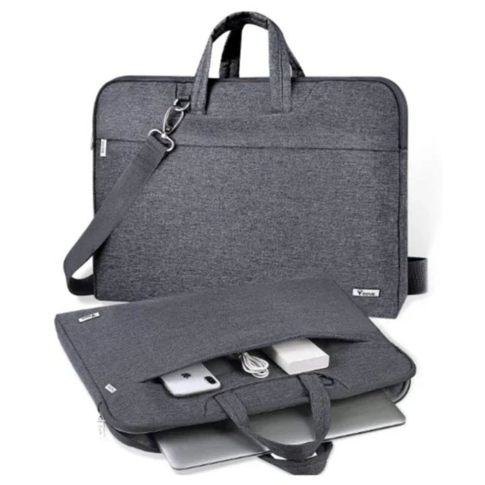 Waterproof Laptop Bag Carrying Case with Shoulder Strap,Slim Computer Grey